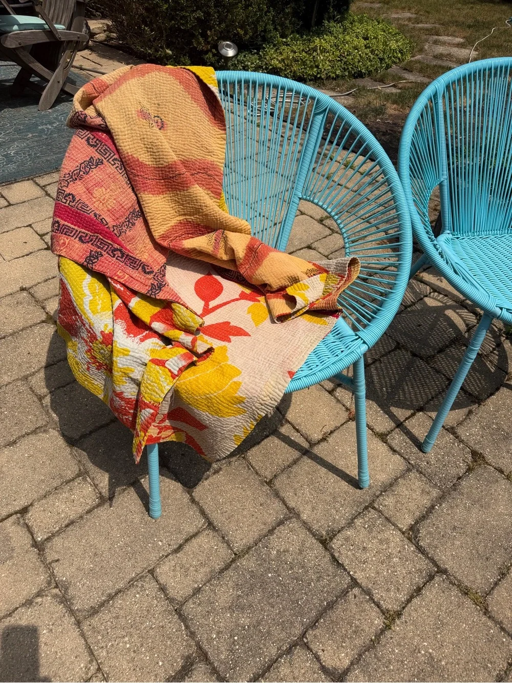 Vintage Indian Kantha Quilt Reversible Cotton Sari Throw Blanket Boho Pink Orang